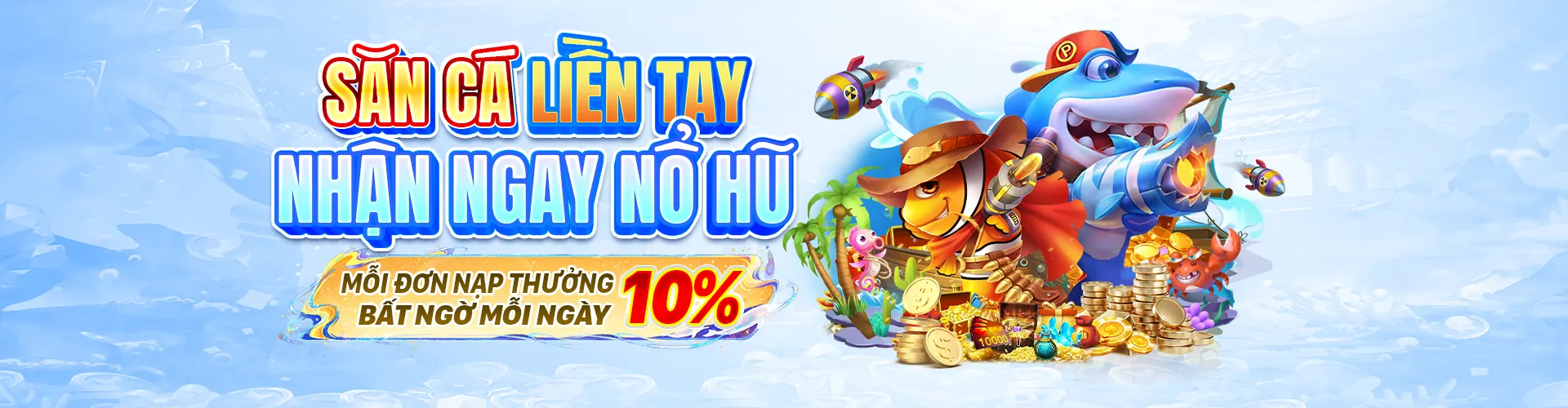 Hình ảnh Hero Game Bắn Cá shbet với đồ họa đại dương sống động và kho báu
